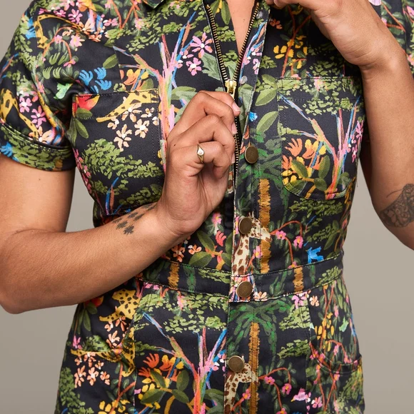 Mixed By Nasrin Jungle Print Jumpsuit - Medium Tall - Picture 2 of 10